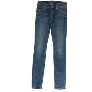 Aritzia Paradise Mine Womens Low Rise Skinny Blue Jeans Denim Size 25